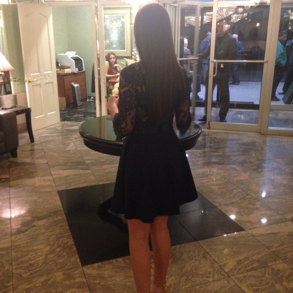 BB Dakota lace sheer back mini dress